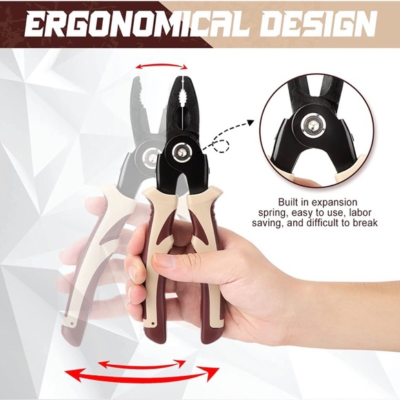 5-Piece Pliers Cutters Hand Tools Sets – Stripping 10-22 AWG Wire Stripper - Picture 4 of 6